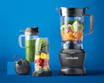 Product preview 2 of 8. Thumbnail nutribullet with fruits and vegetables on blue background.