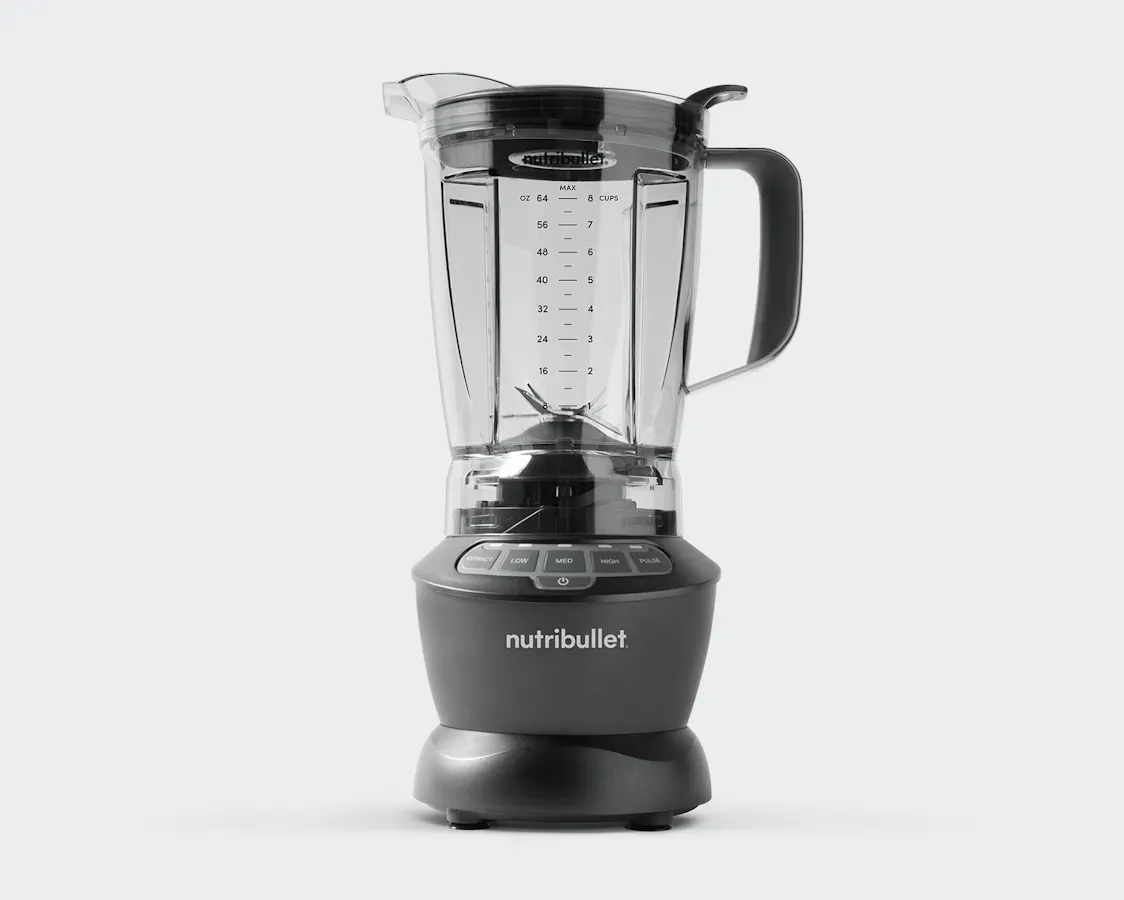 nutribullet Blender Combo with 1200 watt motor base on grey background.