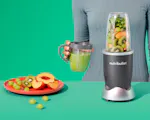 Product preview 2 of 7. Thumbnail nutribullet with cup on green background.